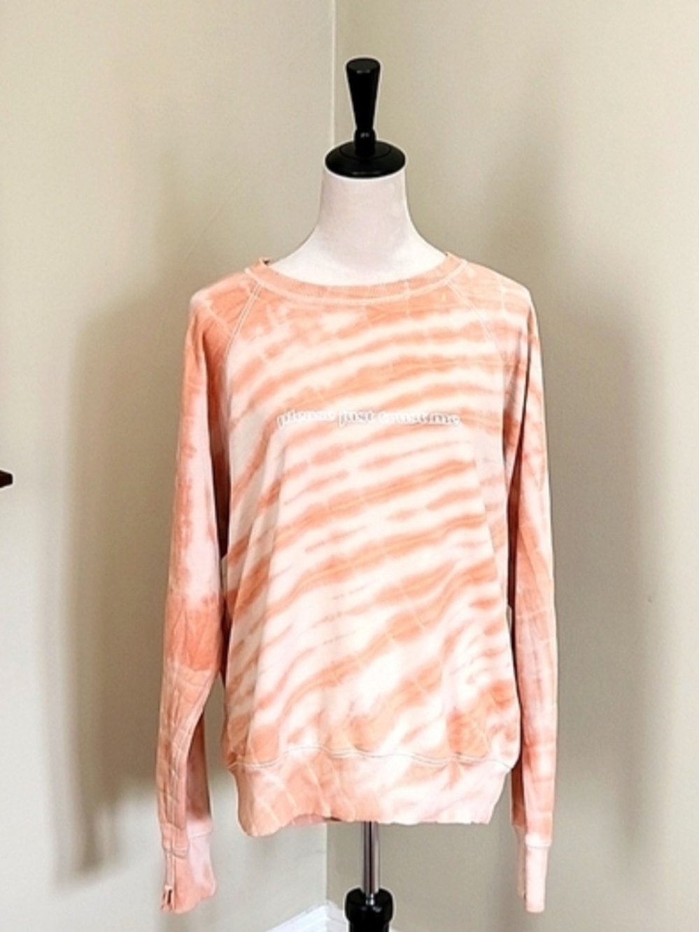AerievTie-Dye Crewneck Sweatshirt in Peach, S
